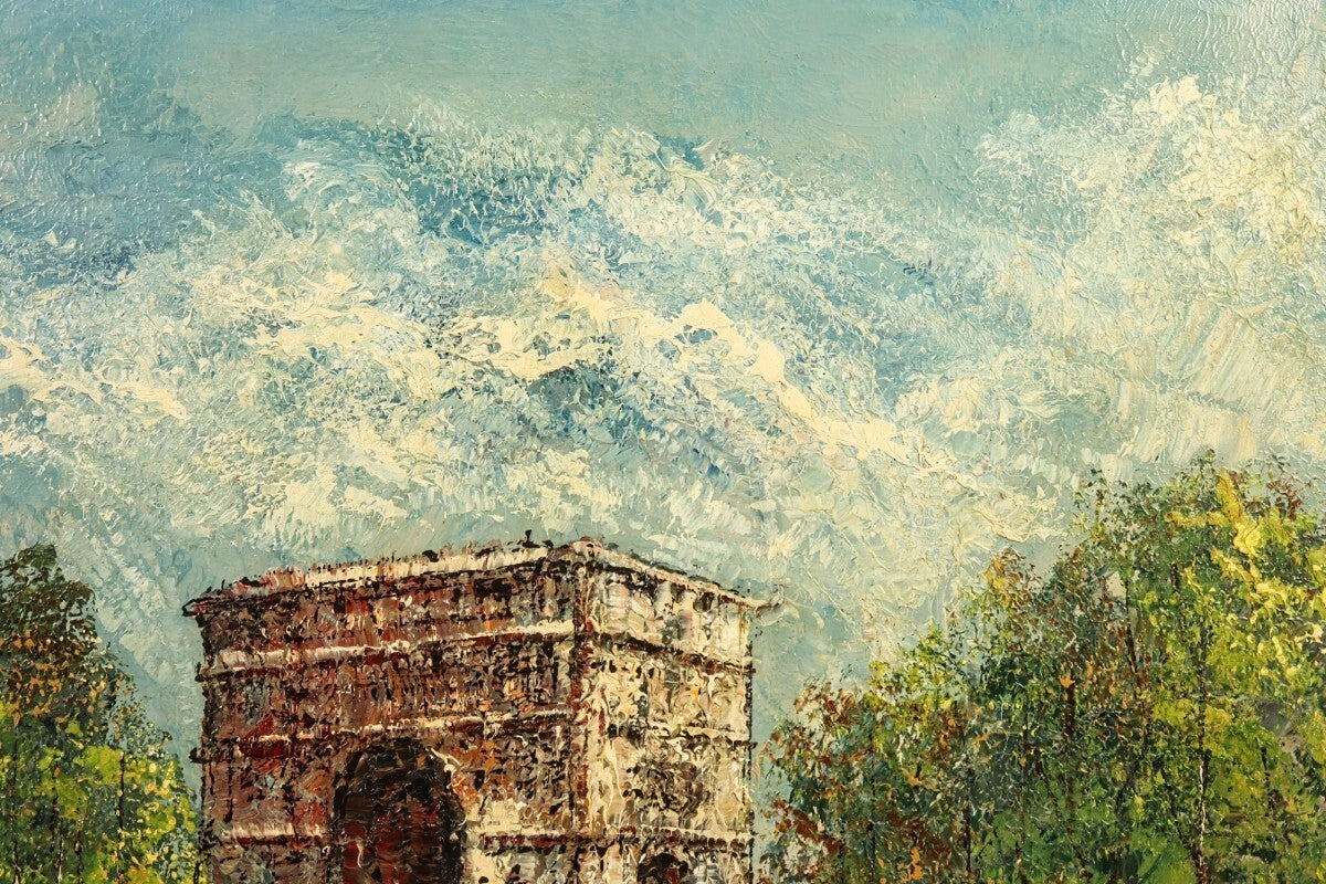 Hopmans (Netherlands) Original Oil Painting "Arc De Triomphe, Paris" Signed F20
