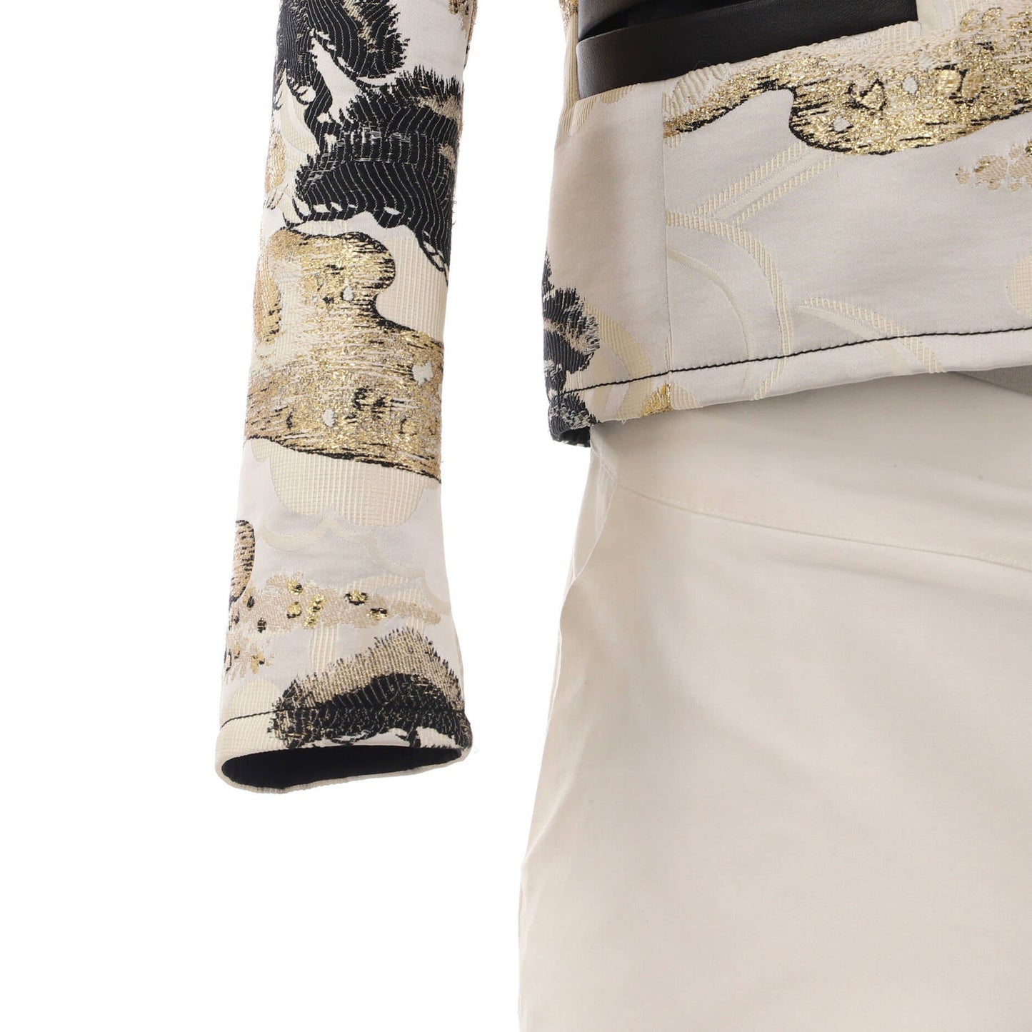 Louis Vuitton Women'S Tree Motif Single Breasted Blazer Polyester And Silk Blend