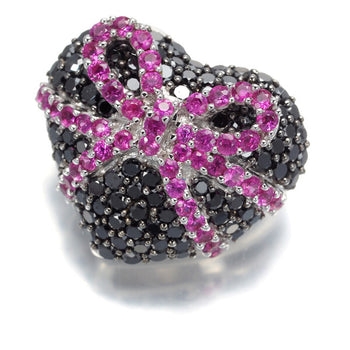 Pink Sapphire 0.72Ct Blackdiamond 1.55Ct Ribbon