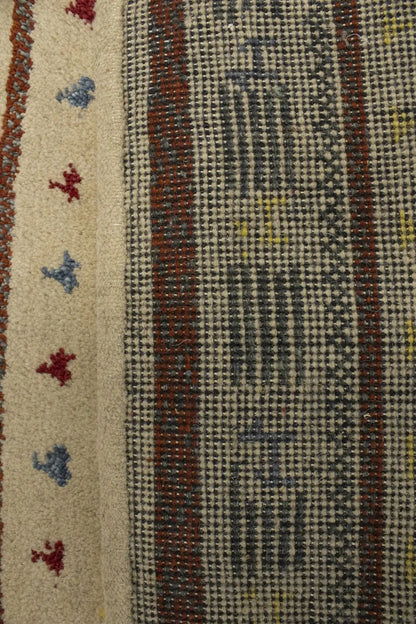 Handmade Stripes Tribal Indo-Gabbeh Runner Rug