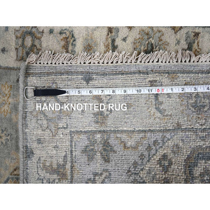2'6"X11'8" Mist Gray Karjihooz Design Pure Wool Hand Knotted Runner Rug
