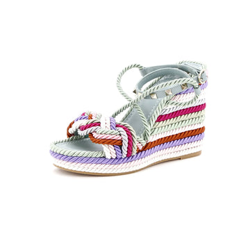 Valentino Garavani Women'S Rockstud Torchon Espadrille Wedge Sandals Leather