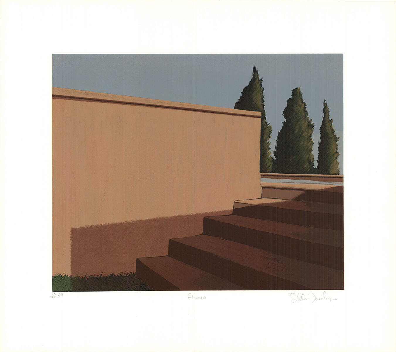 Gretchen Dow Simpson Florence, Italy Signed " Serigraph Conte