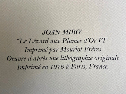 Joan Mir Lithograph Mourlot Paris 1976 Signed Op