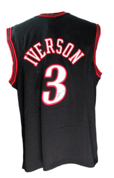 Allen Iverson Hof Autographed Black Mitchell &