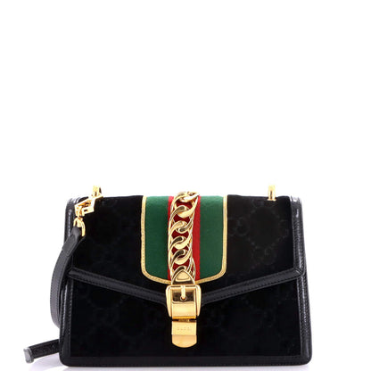 Small Gucci Sylvie Shoulder Bag GG Velvet