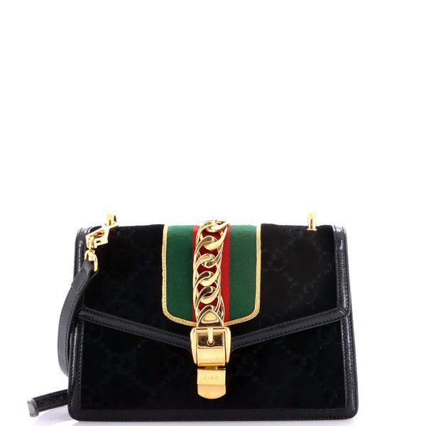 Small Gucci Sylvie Shoulder Bag GG Velvet