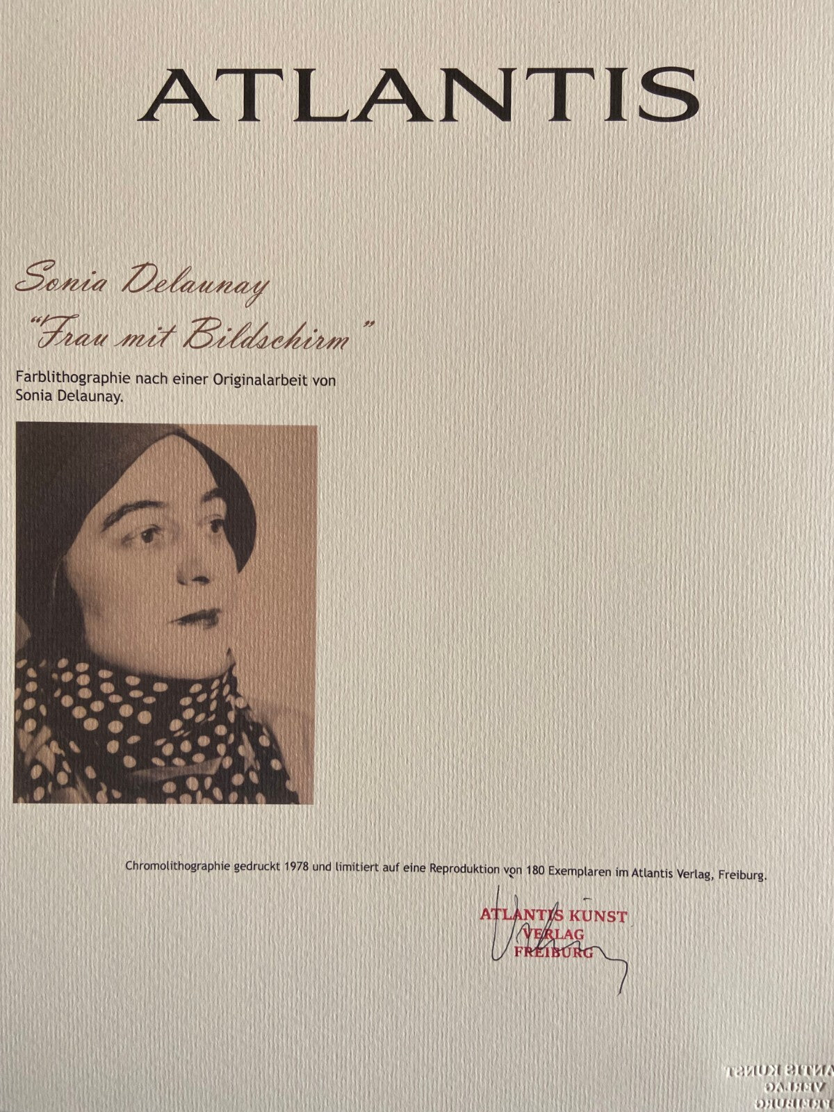 Sonia Delaunay Lithograph Coa Signed Op Numbered: Piet Mondrian