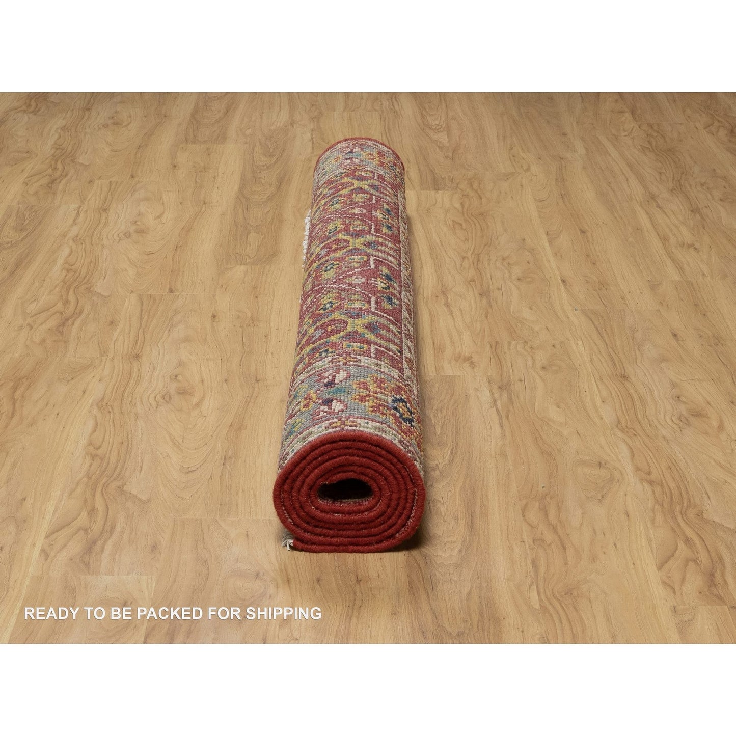 6'X8'10" Savvy Red Antiqued Oushak Reimagined 100% Wool Hand Knotted Rug