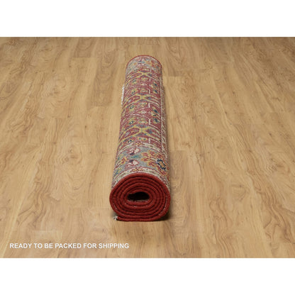 6'X8'10" Savvy Red Antiqued Oushak Reimagined 100% Wool Hand Knotted Rug