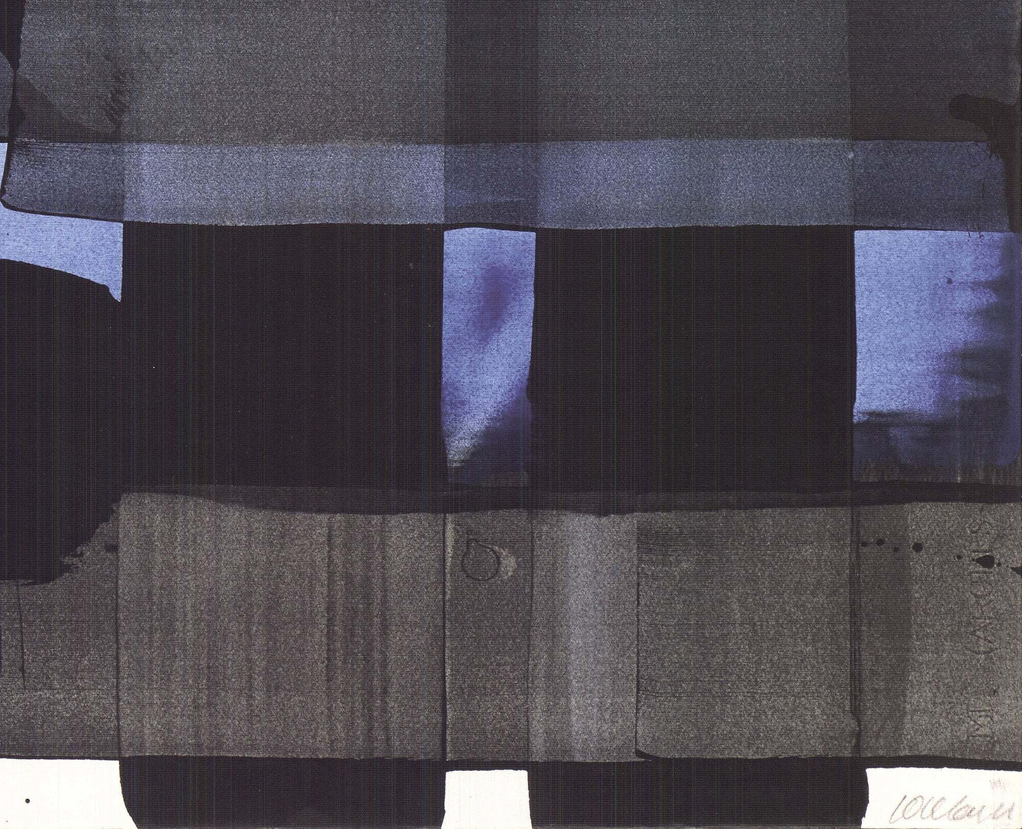 Pierre Soulages Gouache " Offset Lithograph Abstract