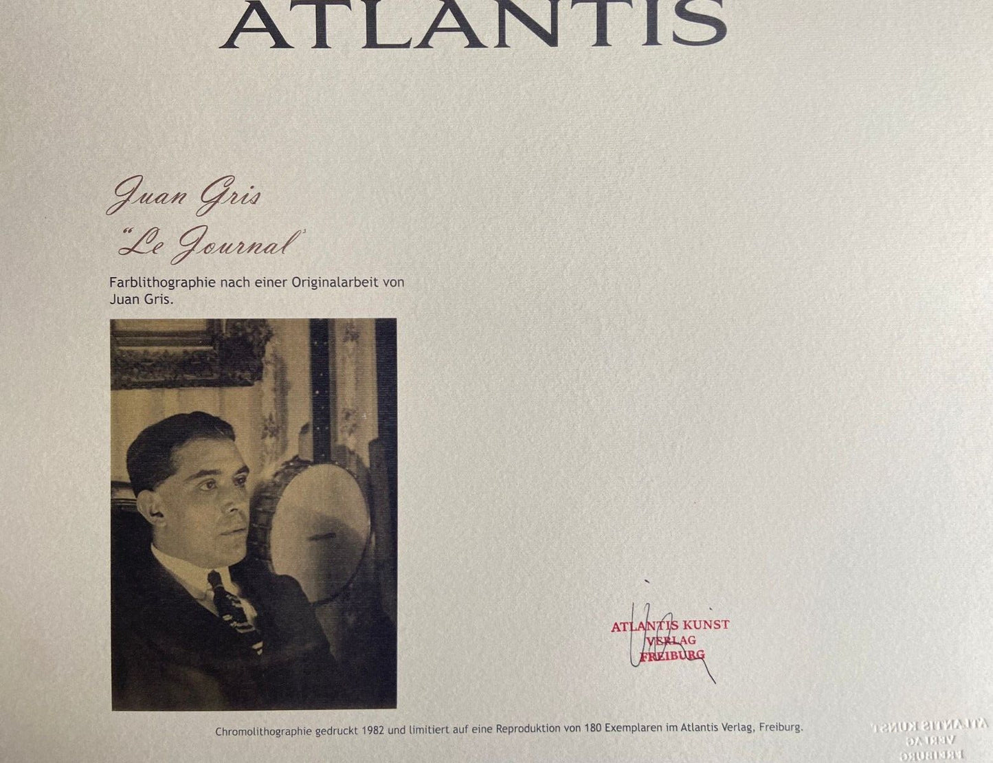 Juan Gris Lithograph Coa Numbered A Hand