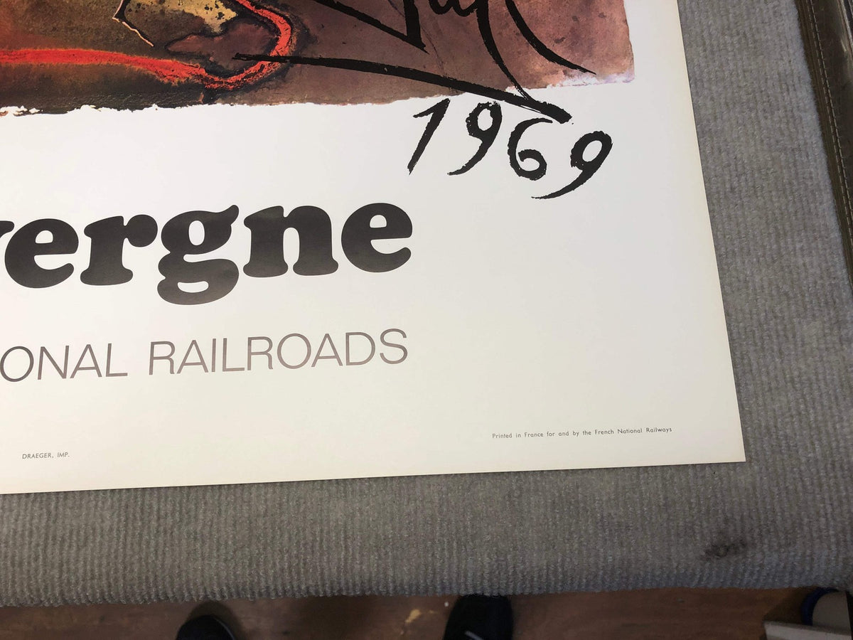 Surrealism Poster Salvador Dal Salvador Brown 1970 Auvergne 39" x 24.75