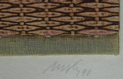 Mikulas Kravjansky Life Passage 1990 Hand-Signed Etching Lithograph Framed