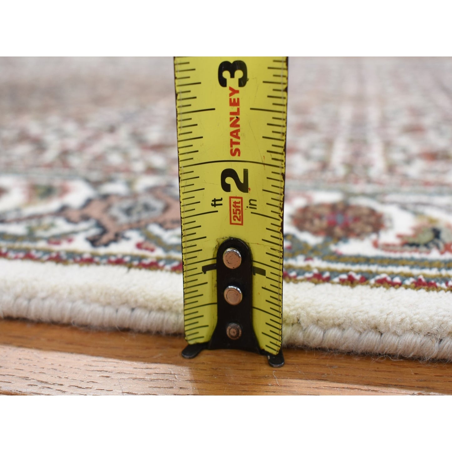 2'7"X11'10" Ivory Wool And Silk Tebraz Mahi Hand Knotted Runner Rug