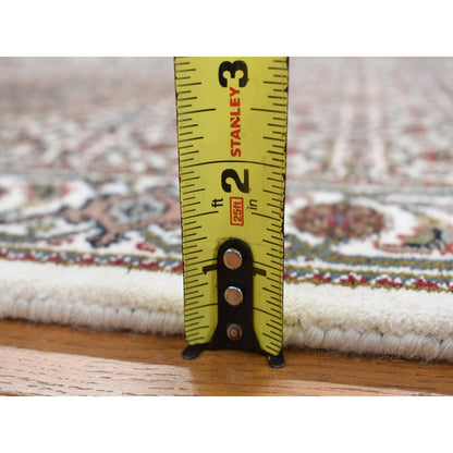 2'7"X11'10" Ivory Wool And Silk Tebraz Mahi Hand Knotted Runner Rug