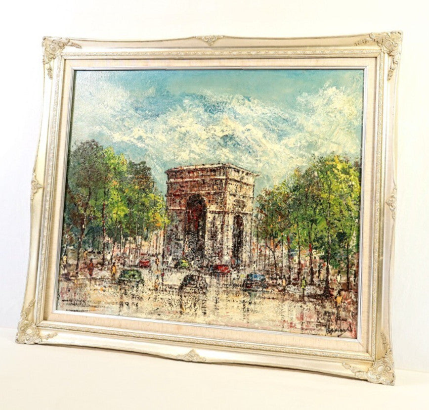 Hopmans (Netherlands) Original Oil Painting "Arc De Triomphe, Paris" Signed F20