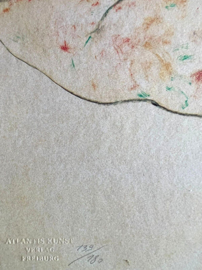 Egon Schiele Lithograph From An Painting Coa Signed In Pen Numbered