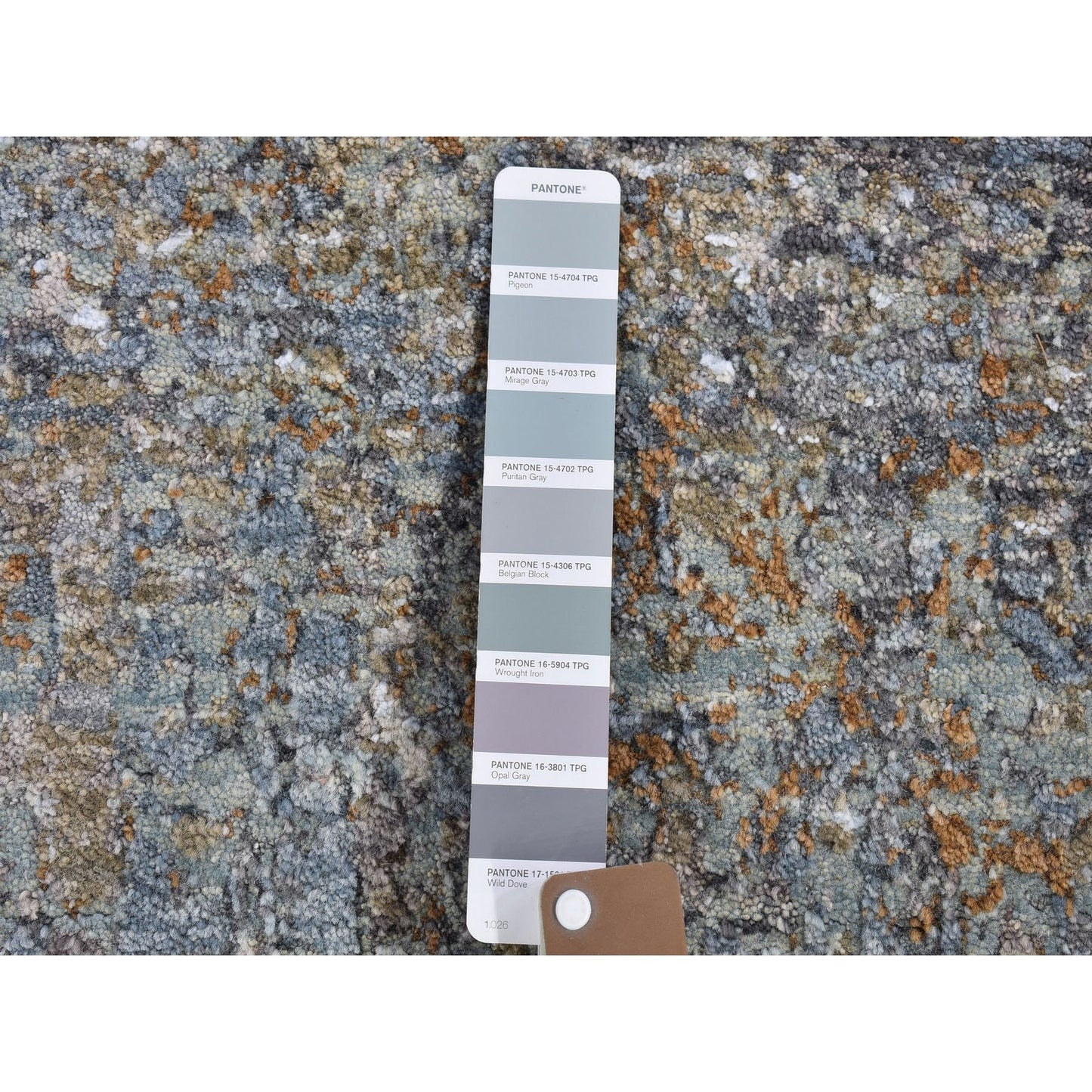 8'1"X10' Blue Wool Farsian Knot With Abstract Design Hand Knotted Rug