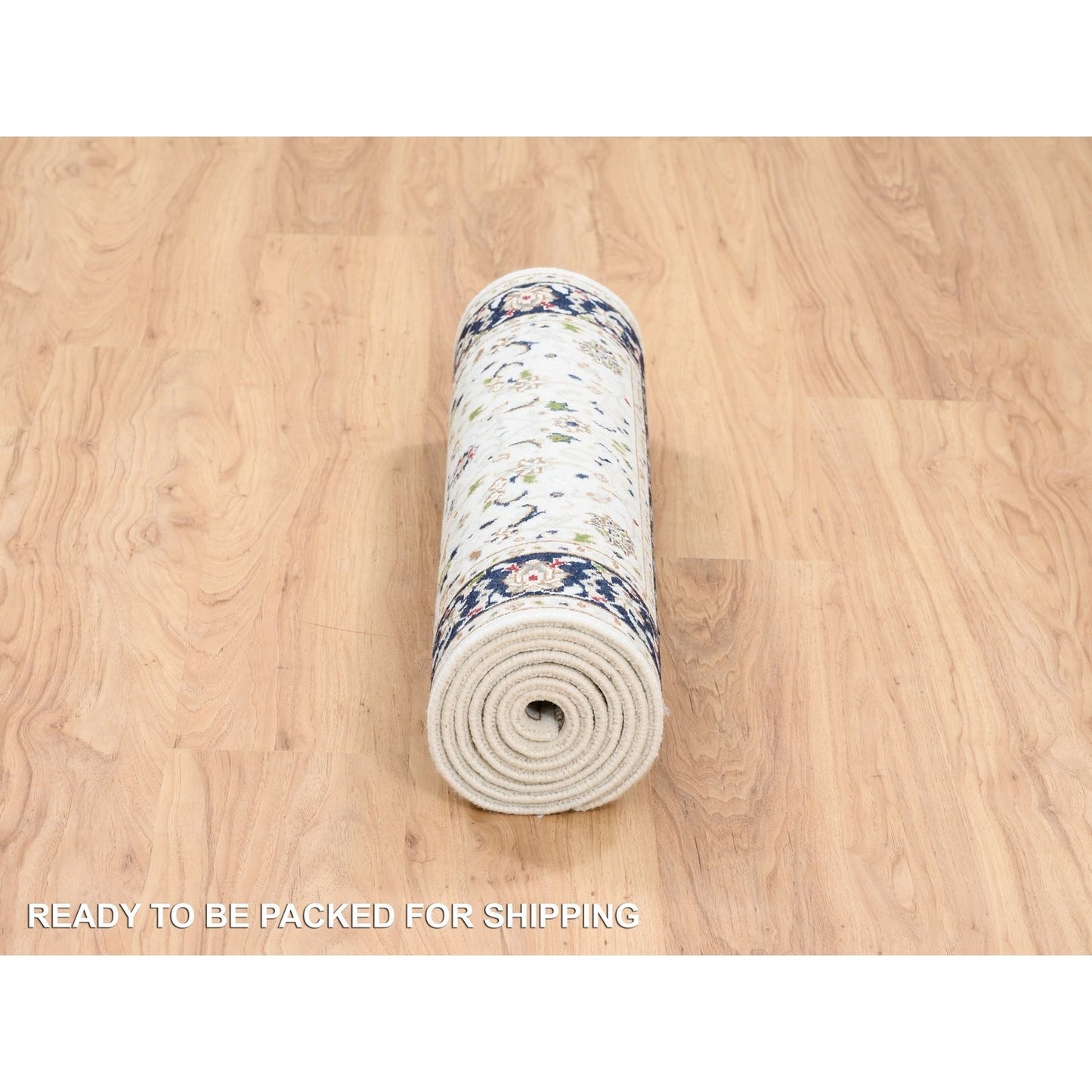 2'8"X8'3" Ivory Nain 250 Kpsi Wool Hand Knotted Runner Rug