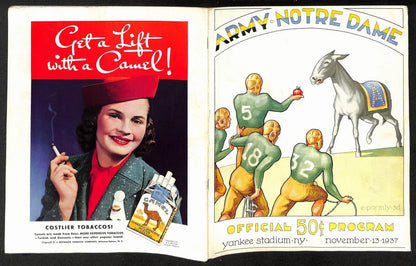 1937 Army Vs Notre Dame Vintage College Football Game Program 195836
