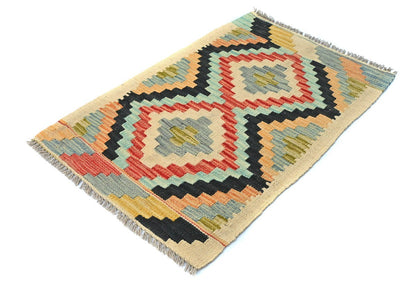Reversible 2X3 Kilim Flat-Woven Oriental Rug Small Decor for Bedroom Bathroom