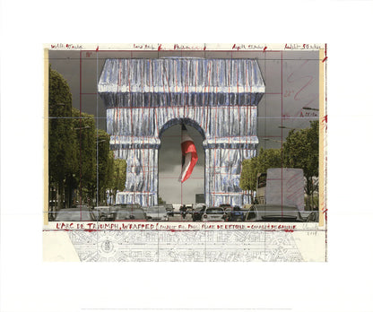 Javacheff Christo L'Arc De Triomphe, Wrapped Project For Paris I " Offse