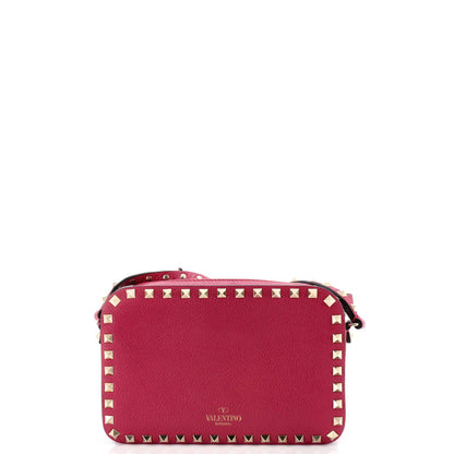 Leather Valentino Garavani Rockstud Flip Lock Camera Crossbody Bag