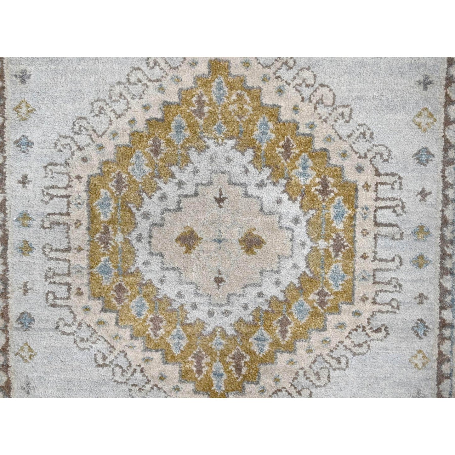 2'9"X18' Gray Wool Handknotted Zoroastrian Village Inspired Xl Runner Rug