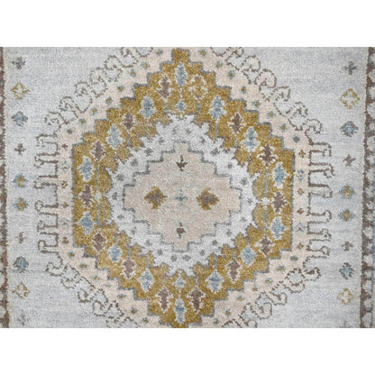 2'9"X18' Gray Wool Handknotted Zoroastrian Village Inspired Xl Runner Rug