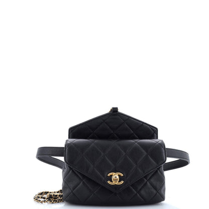 Chanel Carry With Chic Chain Flap Waist Bag Quilted Calfskin