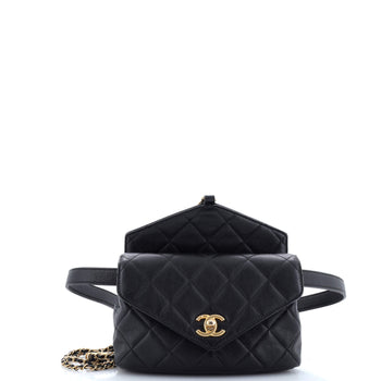 Chanel Carry With Chic Chain Flap Waist Bag Quilted Calfskin