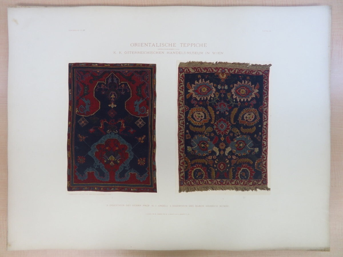 'Orientalische Teppiche' (2 Vols.) - Antique Oriental Carpet Catalog 1892 Rare