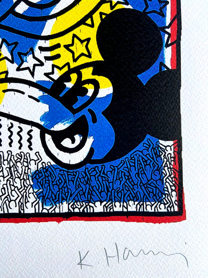 Keith Haring Coa Lithograph Signed Numbered