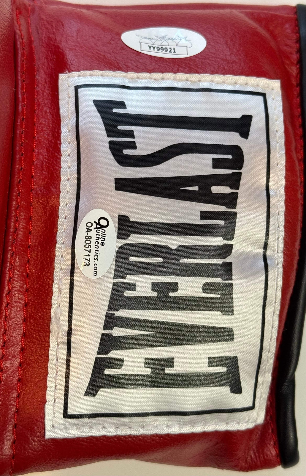 Muhammad Ali Autographed Red Everlast Left Hand Boxing Glove (Jsa)