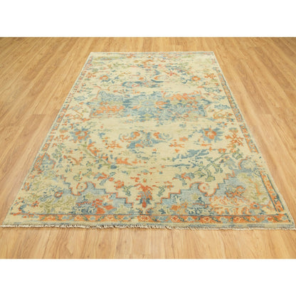 5'9"X9' Broken Heris Design Supple Collection Pure Wool Hand Knotted Rug