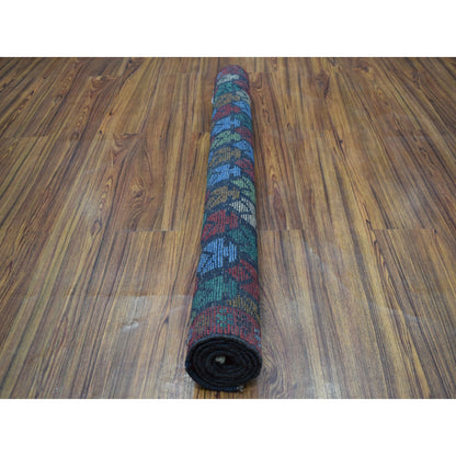 3'5"X4'8" Tribal Design Hand Made Pure Wool Colorful Afghan Village Rug