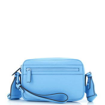 Gucci Front Zip Crossbody Bag Gg Rubber Effect Leather Small