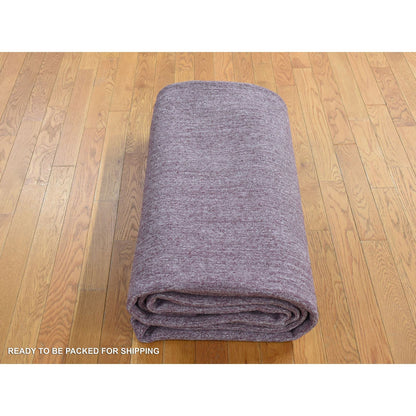 8'X10'1" Liserian Purple Hand Loomed Pure Wool Tone On Tone Oriental Rug