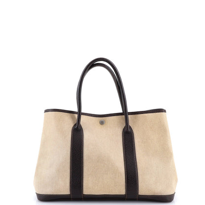 Hermes Garden Party Tote Toile And Leather 36