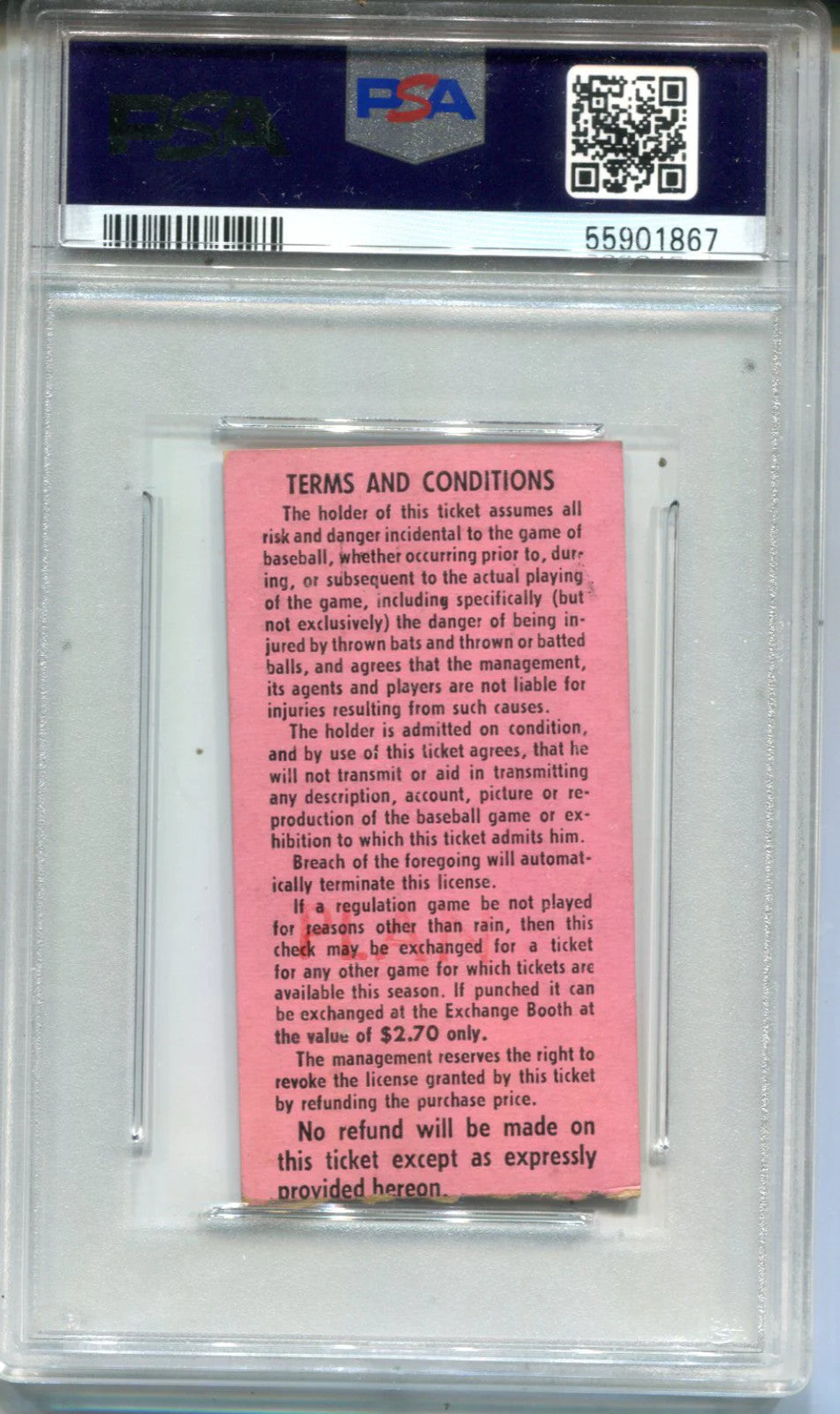 1963 New York Yankees Vs. Athletics 4 May 21 Ticket Stub (Psa Ex 5 )