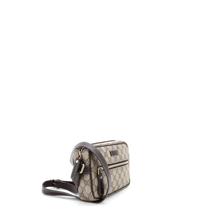 Gucci Front Zip Camera Bag Gg Coated Canvas Small