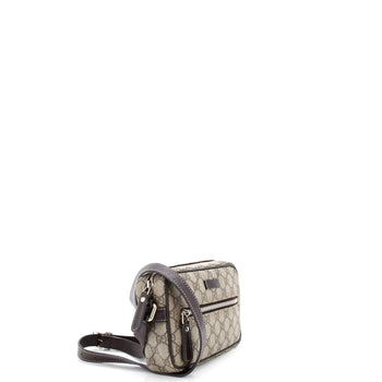 Gucci Front Zip Camera Bag Gg Coated Canvas Small