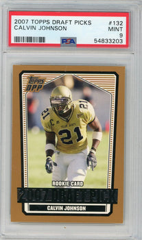Calvin Johnson 2007 Topps Draft Picks #132 Psa Mint 9 Rc