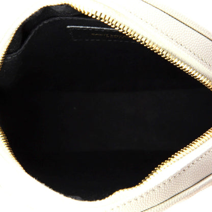 Saint Laurent Vinyle Round Camera Bag Matelasse Chevron Leather