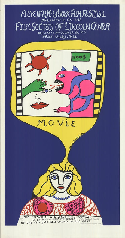 Seri NIKI DE SAINT PHALLE Eleventh New York Film Festival SIGNED 70.25" x 37.25"