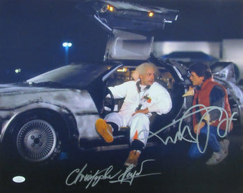 Michael J Fox/Christopher Lloyd Sign/Auto 16X20 Photo Back To Future Jsa 173699