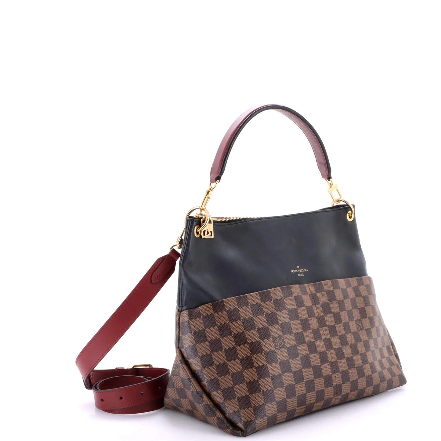 Louis Vuitton Maida Handbag Damier With Leather