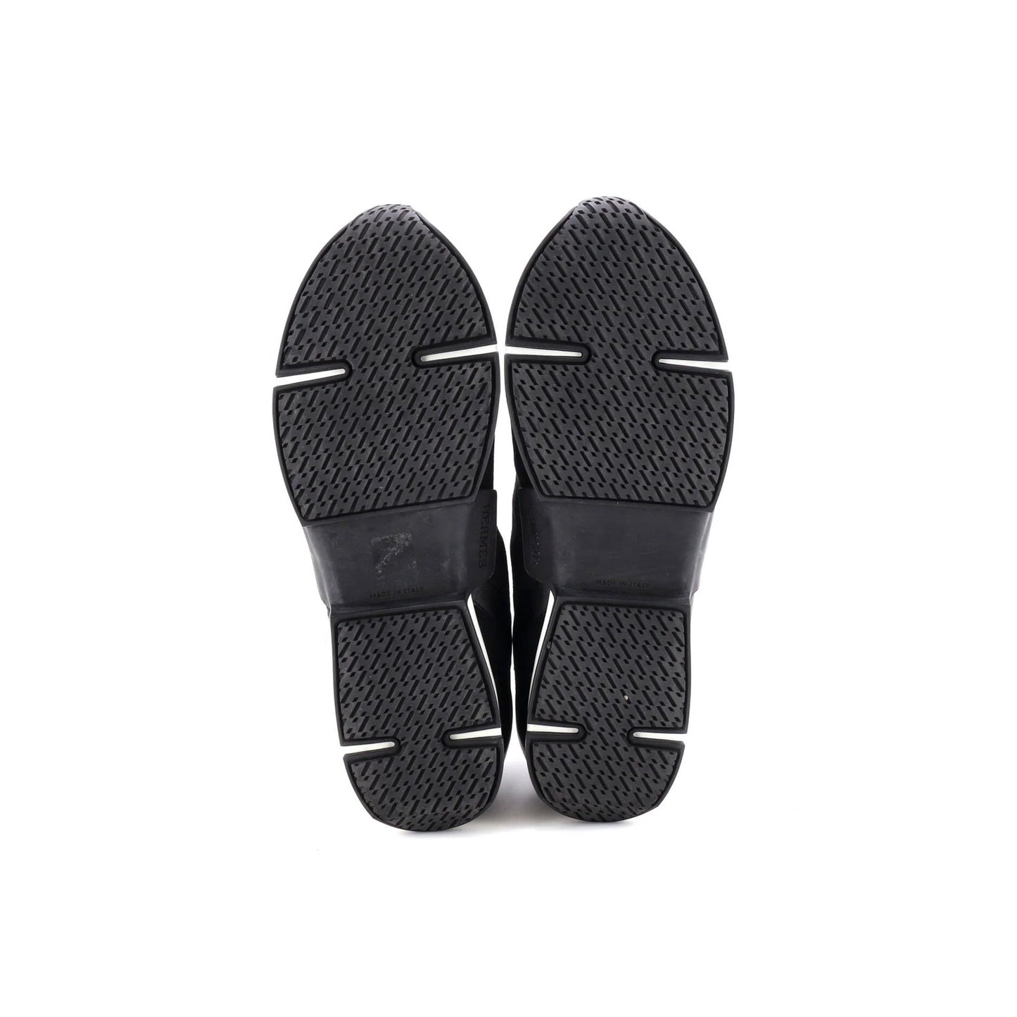 Hermes Men'S Sock High-Top Sneakers Knit Fabric With Leather