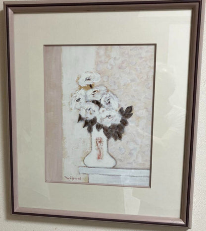 Andre Vigud (France) Oil Painting On Canvas White